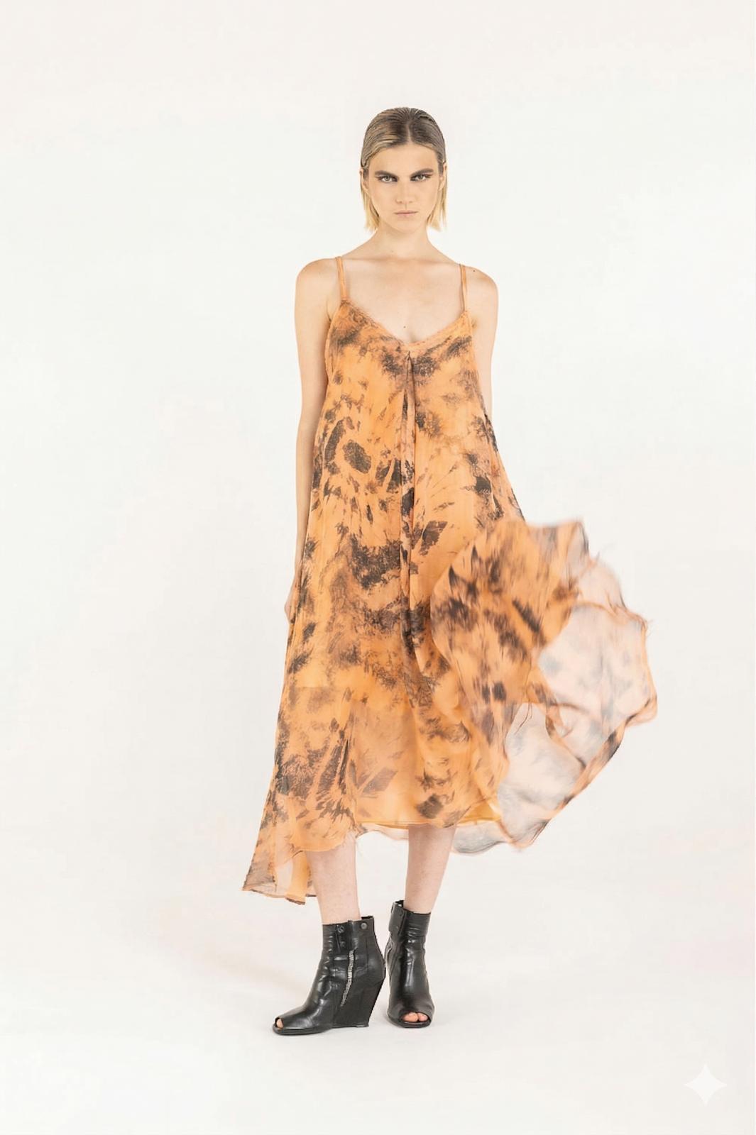 Sanctamuerte Abiti Sottoveste Unterkleid Viskose Seide Batik