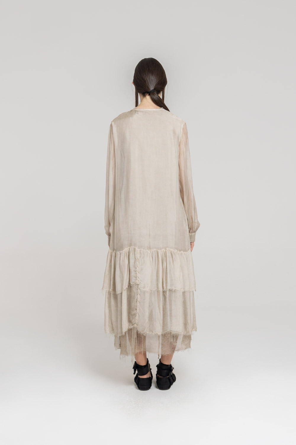 Sanctamuerte Abiti Abito Lungo Kleid Leinen Viskose Seide