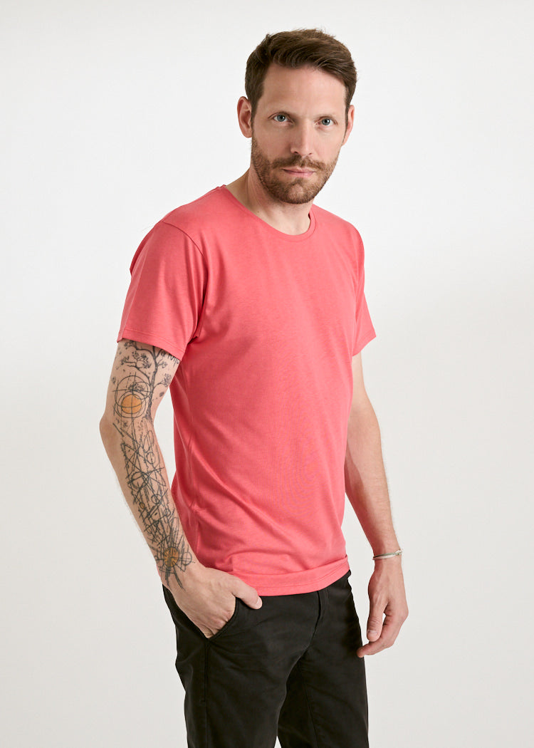 Wijld Woodshirt Alex Herren T-Shirt Cayenne Lyocell-Bio-Baumwolle