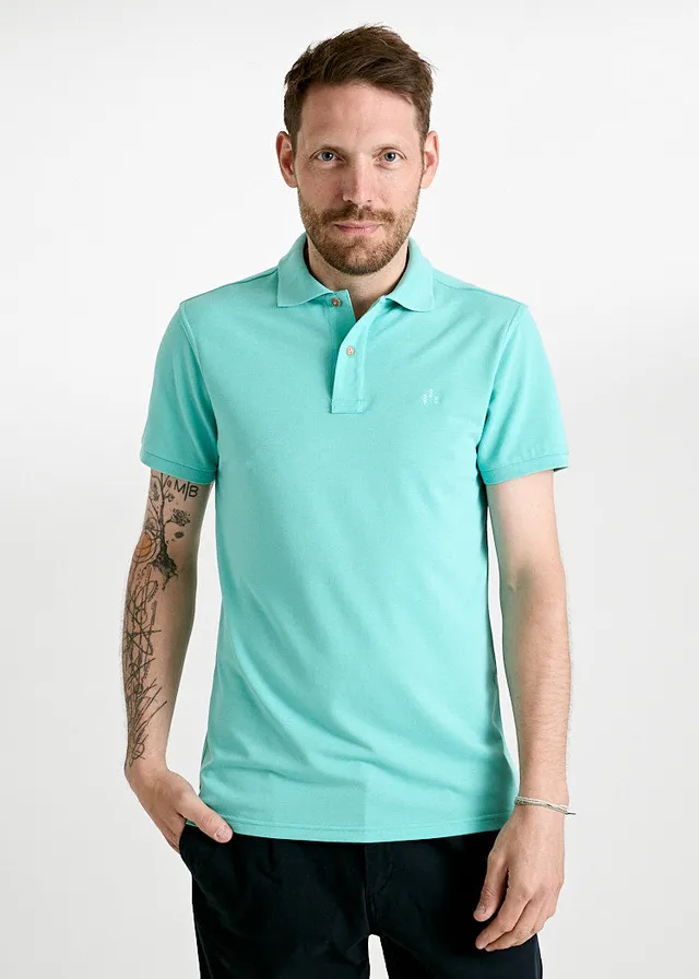 Wijld Paul Herren Polo-Shirt Pool Blue Regular Lyocell-Bio