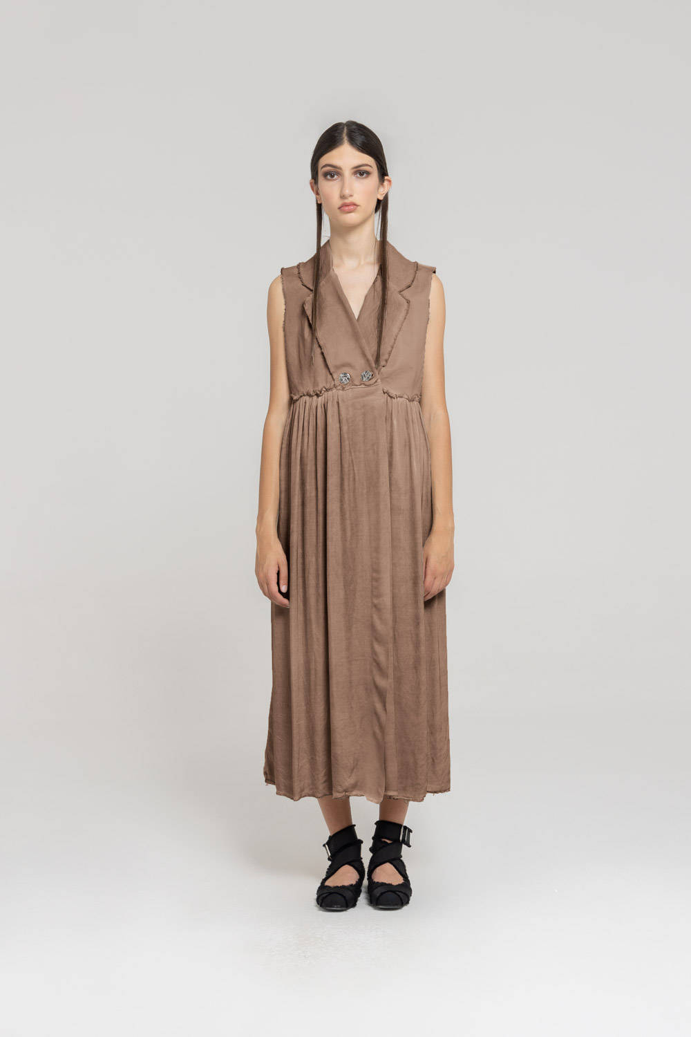 Sanctamuerte Capispalla Maxi Gilet Weste Baumwolle Lang