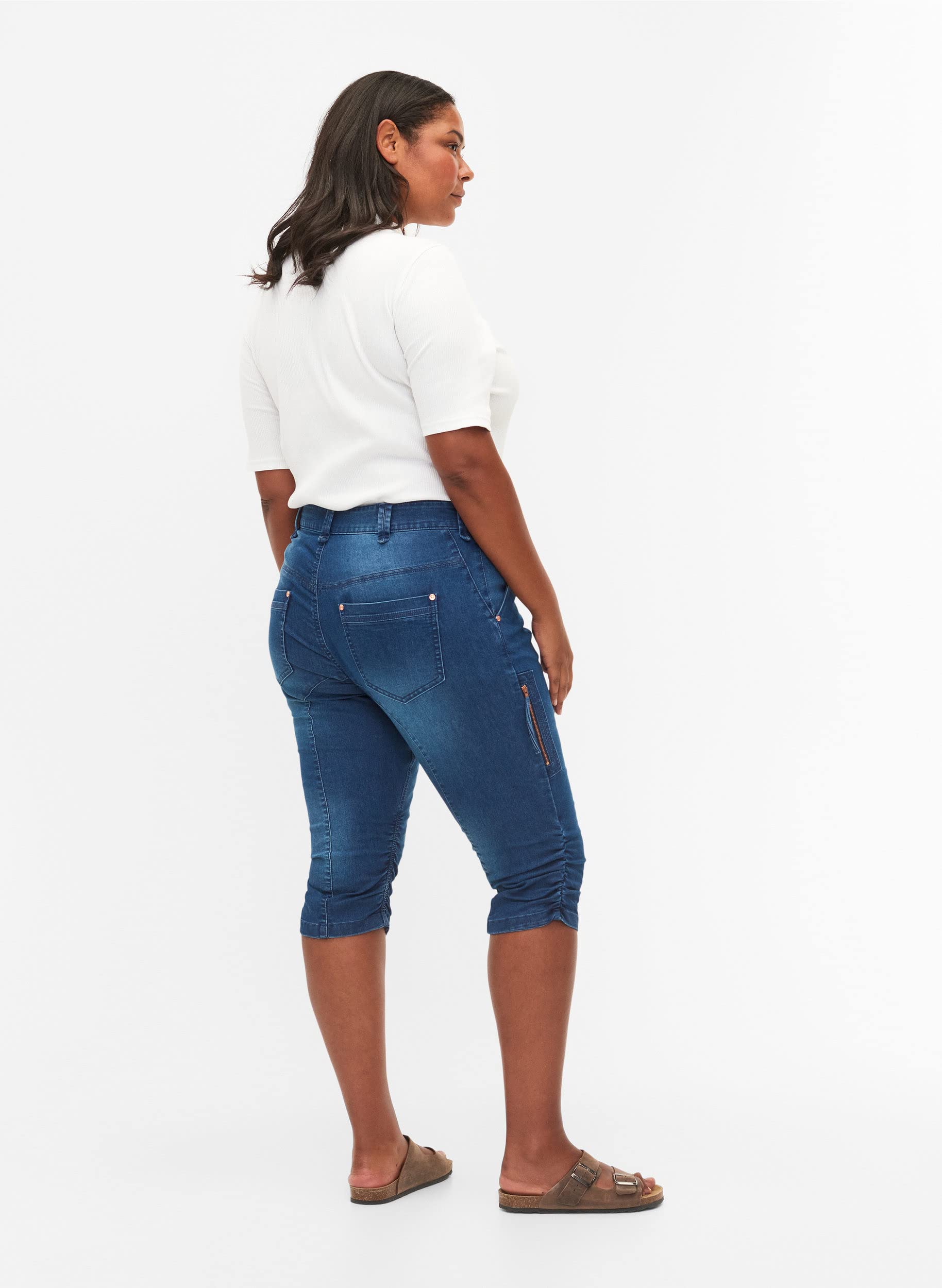 ZIZZI Jeans Capri Jeans 3/4 Slim Fit Baumwolle Stretch