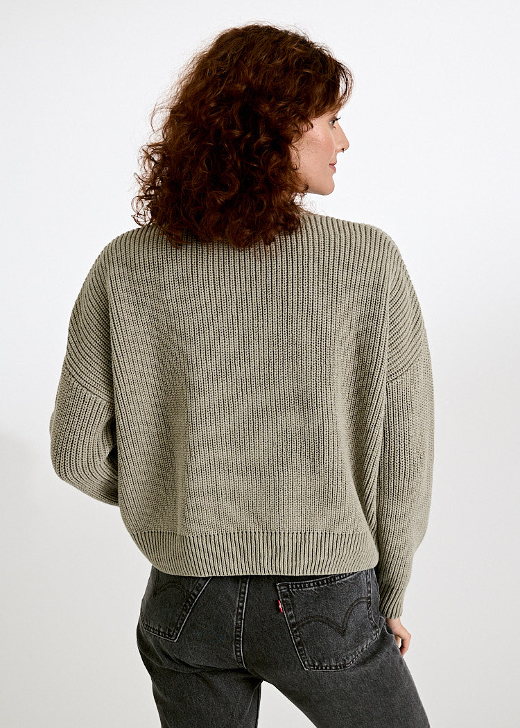Wijld Strickpullover Josephine Damen Pullover Sage Bio-Baumwolle