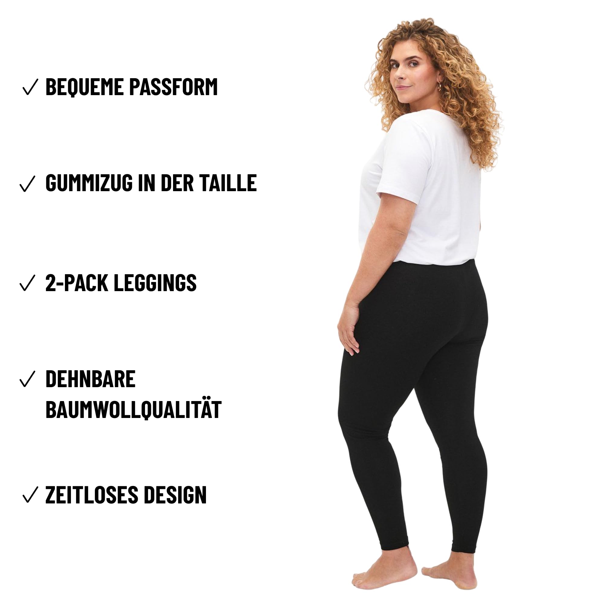Zizzi Leggings 2er-Pack Baumwolle Lang Gr 42-44