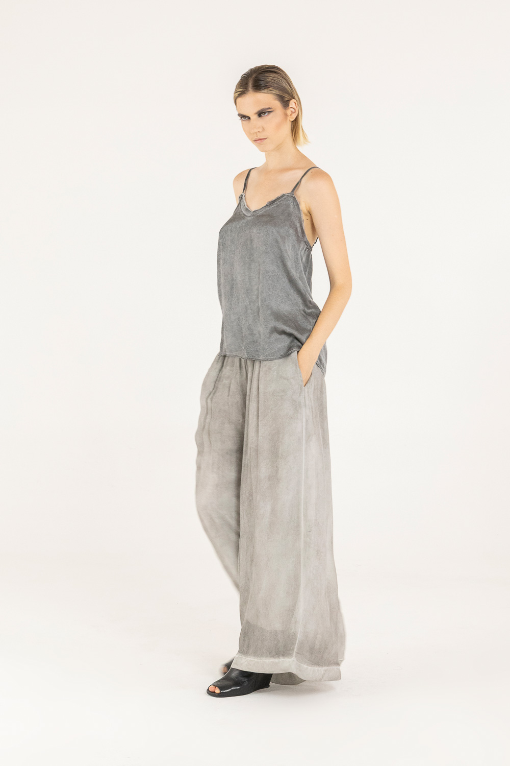 Sanctamuerte Top Tank Top Viskosesatin verstellbar