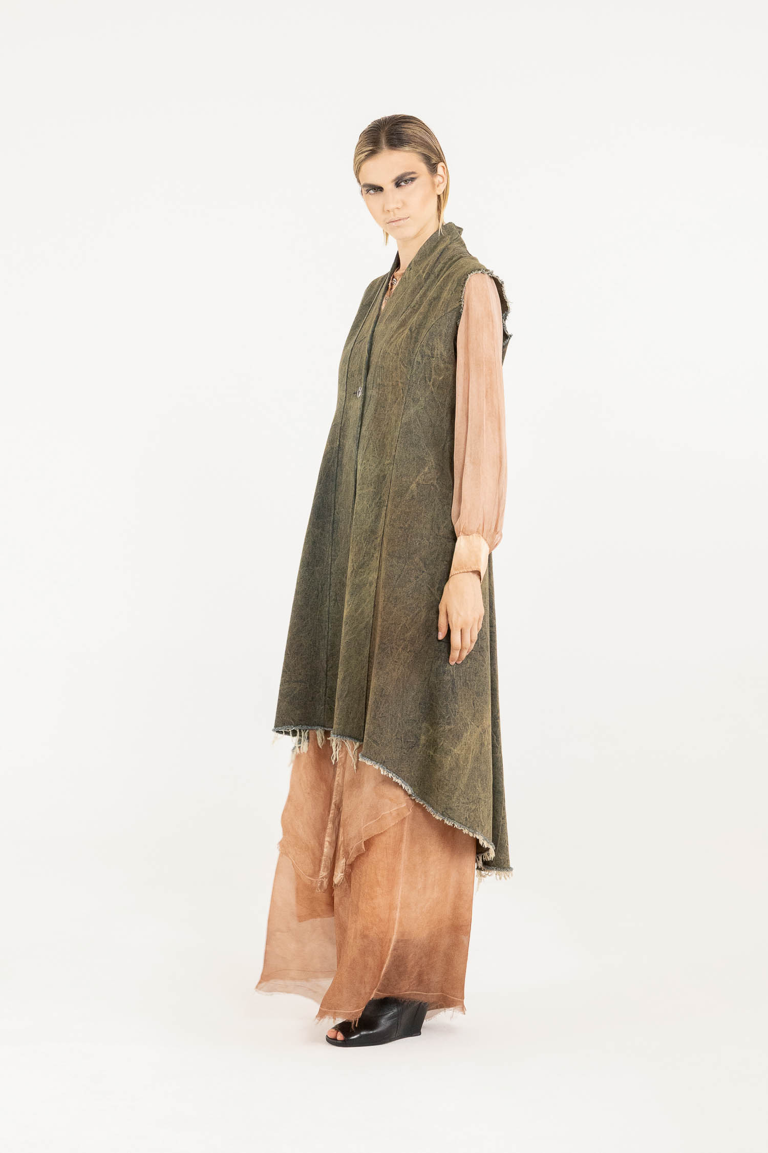 Sanctamuerte Capispalla Gilet Redingote Weste Denim