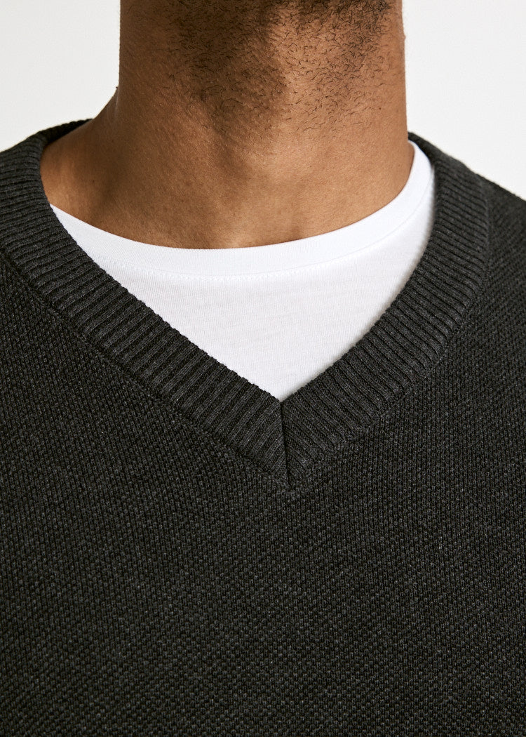 Wijld Strickpullover Felix Herren Anthrazit V-Ausschnitt