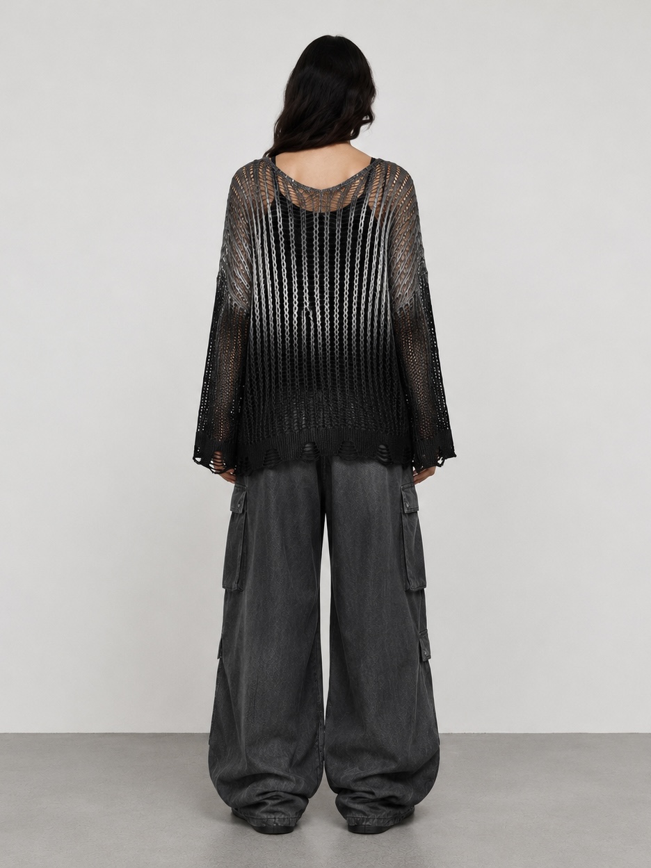 Sanctamuerte Maglieria Maxi Maglia Over Pullover V-Ausschnitt