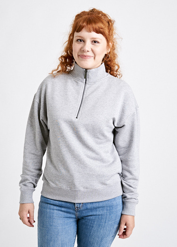 Wijld Sweater Gray Melange Pullover Grau Troyer