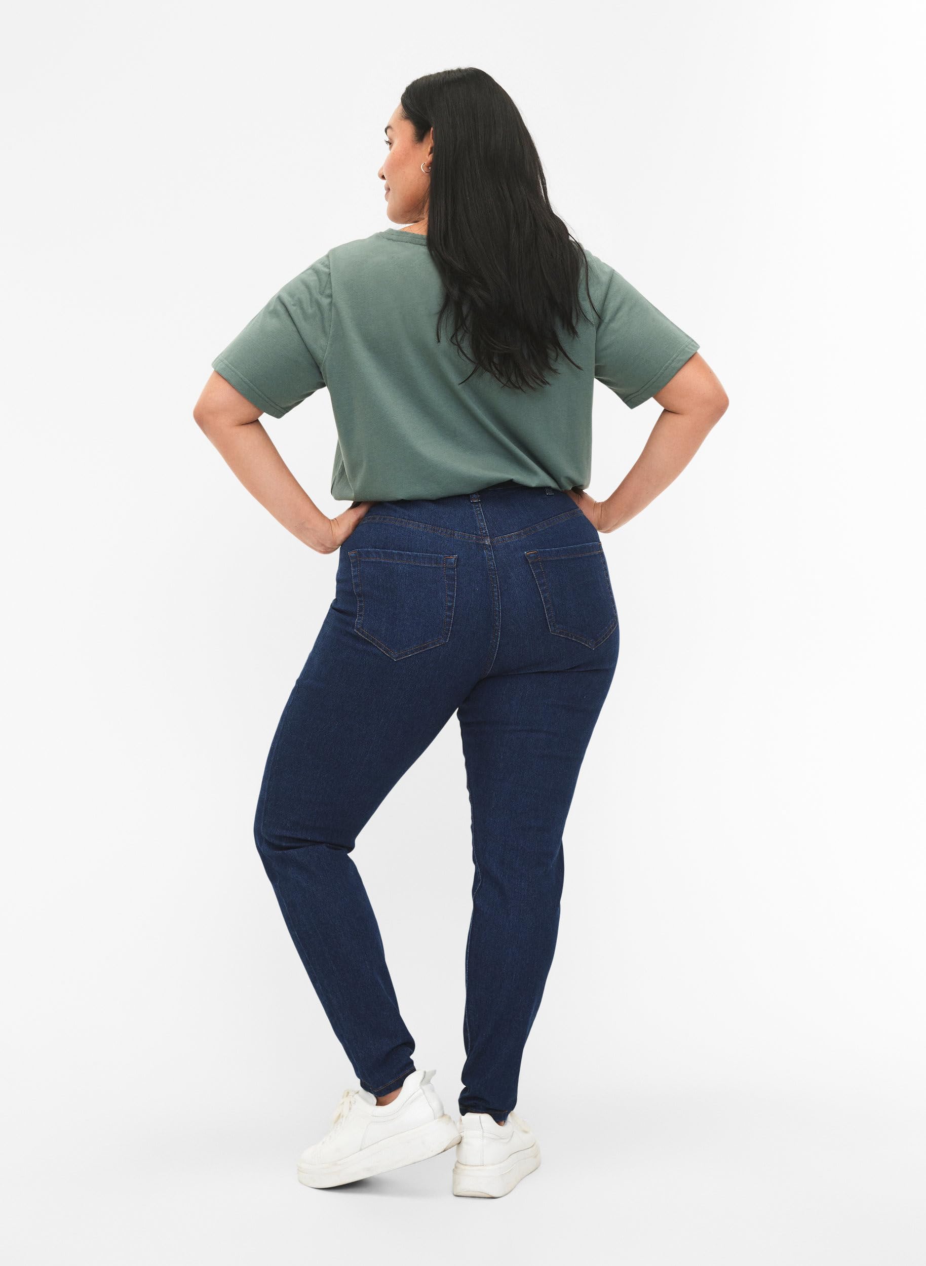 ZIZZI Flash Skinny Jeans High Waist 42W/32L Schwarz Stretch
