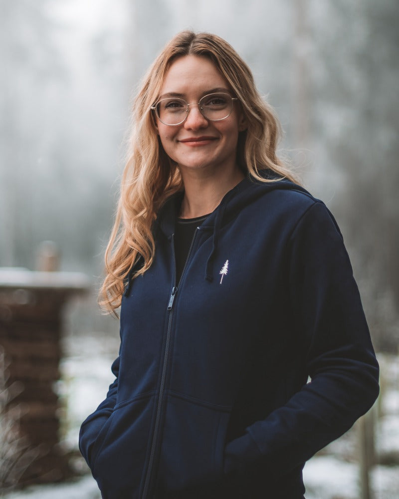NIKIN TreeHoodie Kapuzenjacke Damen Dark Navy Bio-Baumwolle