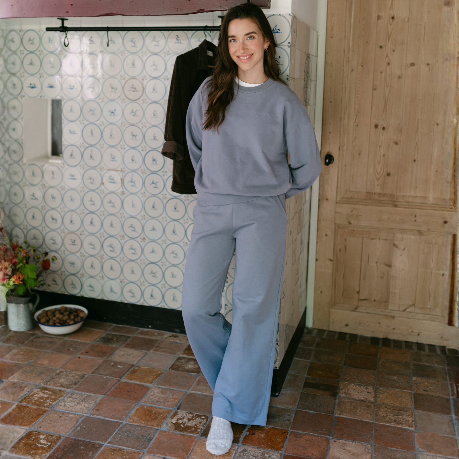 NORDLICHT Jonna Sweater Blau Bio-Baumwolle warm