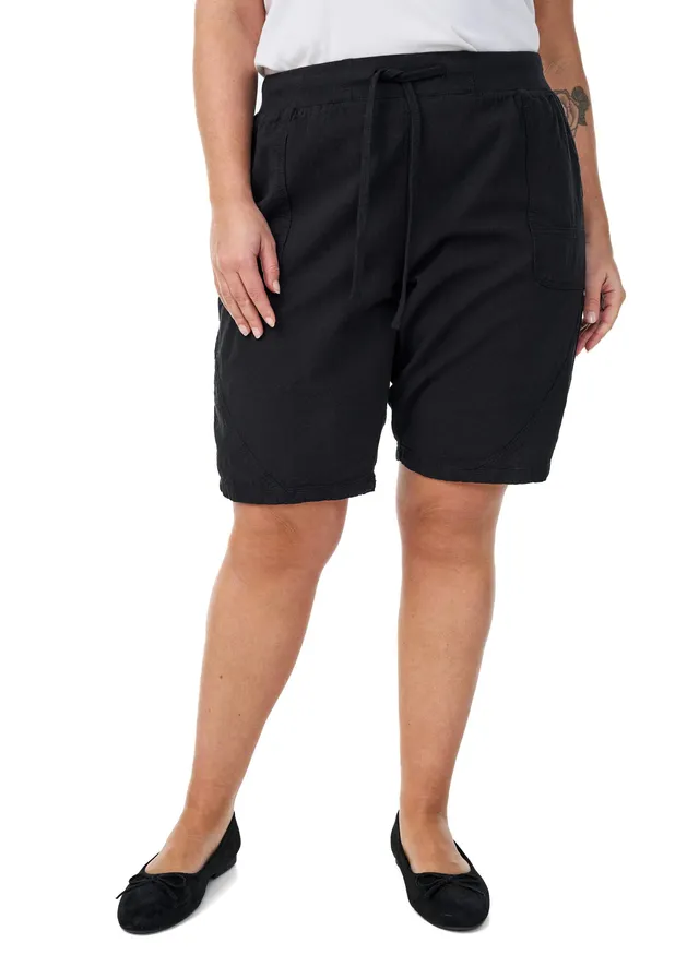 Zizzi Shorts Baumwolle Taschen Kordelzug Navy Blazer