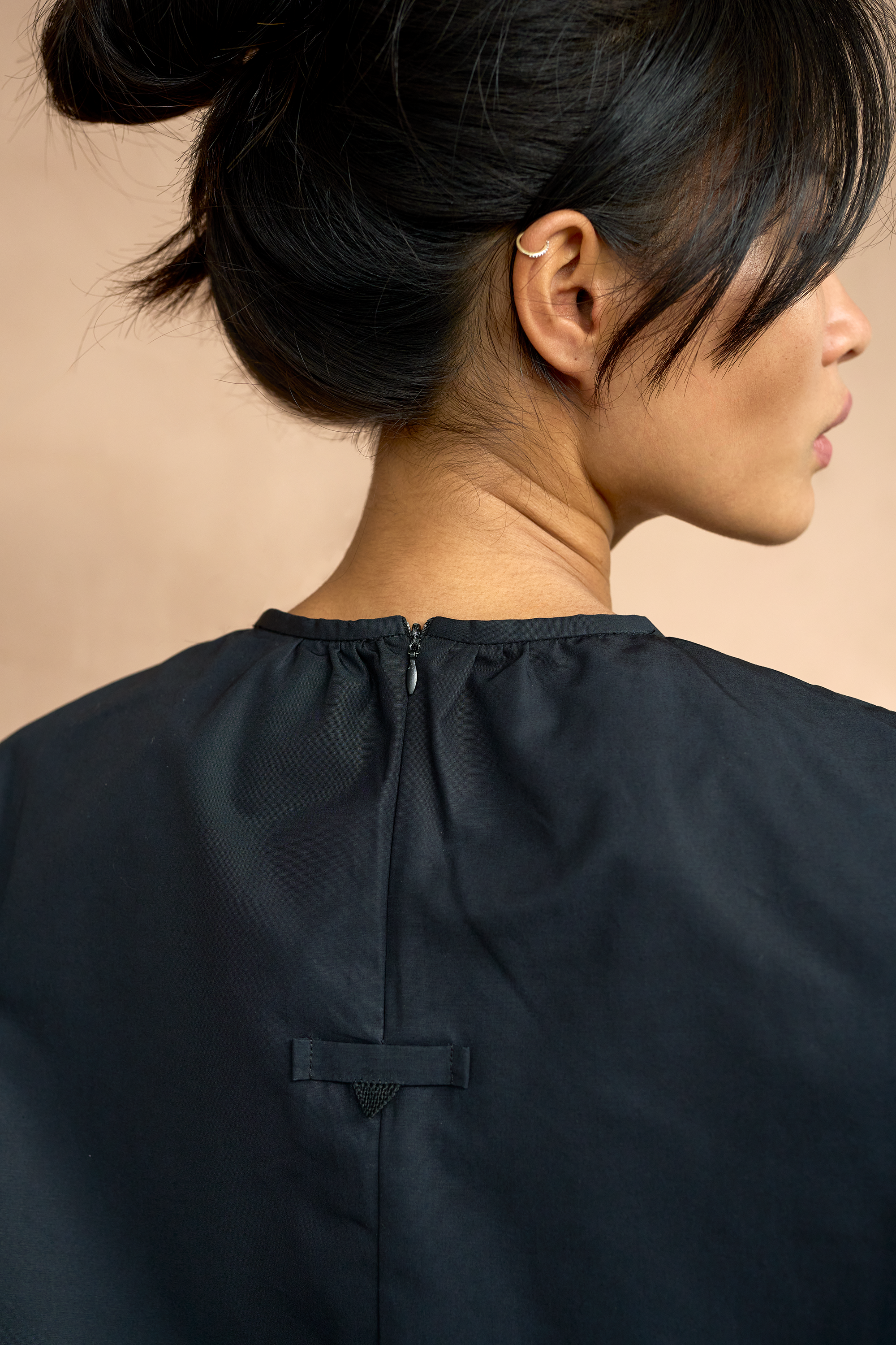Christiane Strobel JULIETTE Bluse Nachtblau Bio-Popeline