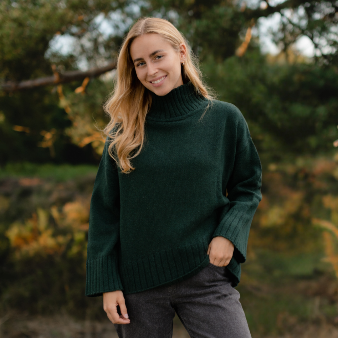 NORDLICHT Mina Wollpullover Damen Rollkragen Recyclingwolle