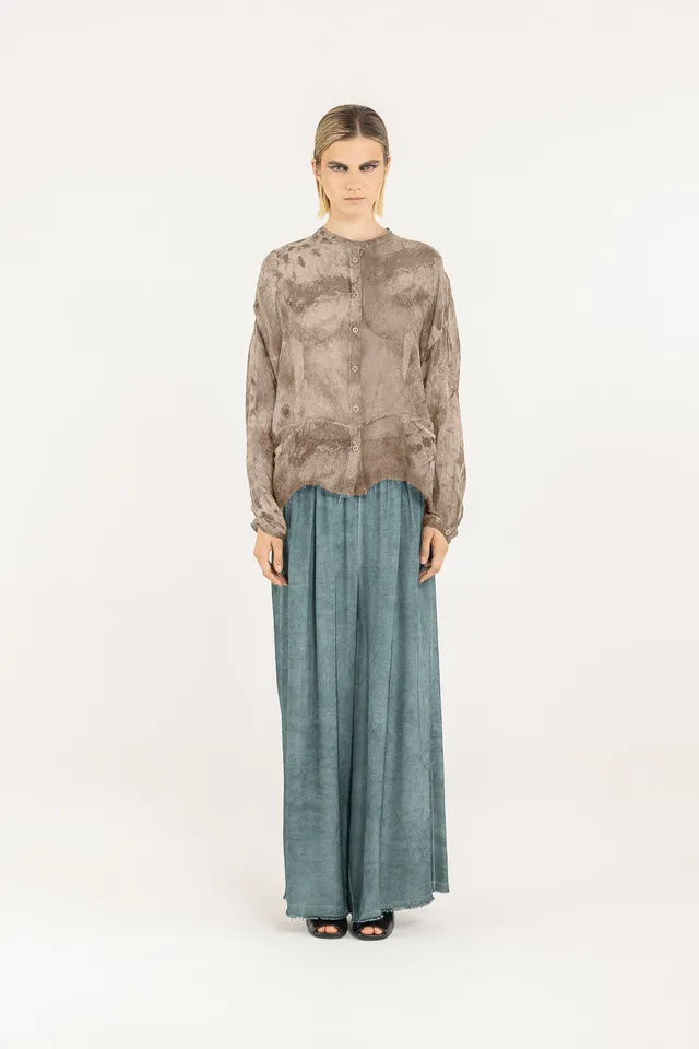 Sanctamuerte Camicie Over Boxy Bluse Viskose Seide