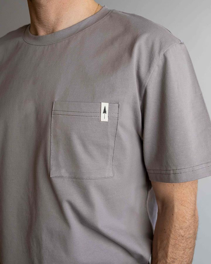 NIKIN TreeShirt Pocket Mono T-Shirt Ash Taupe recycelte Baumwolle
