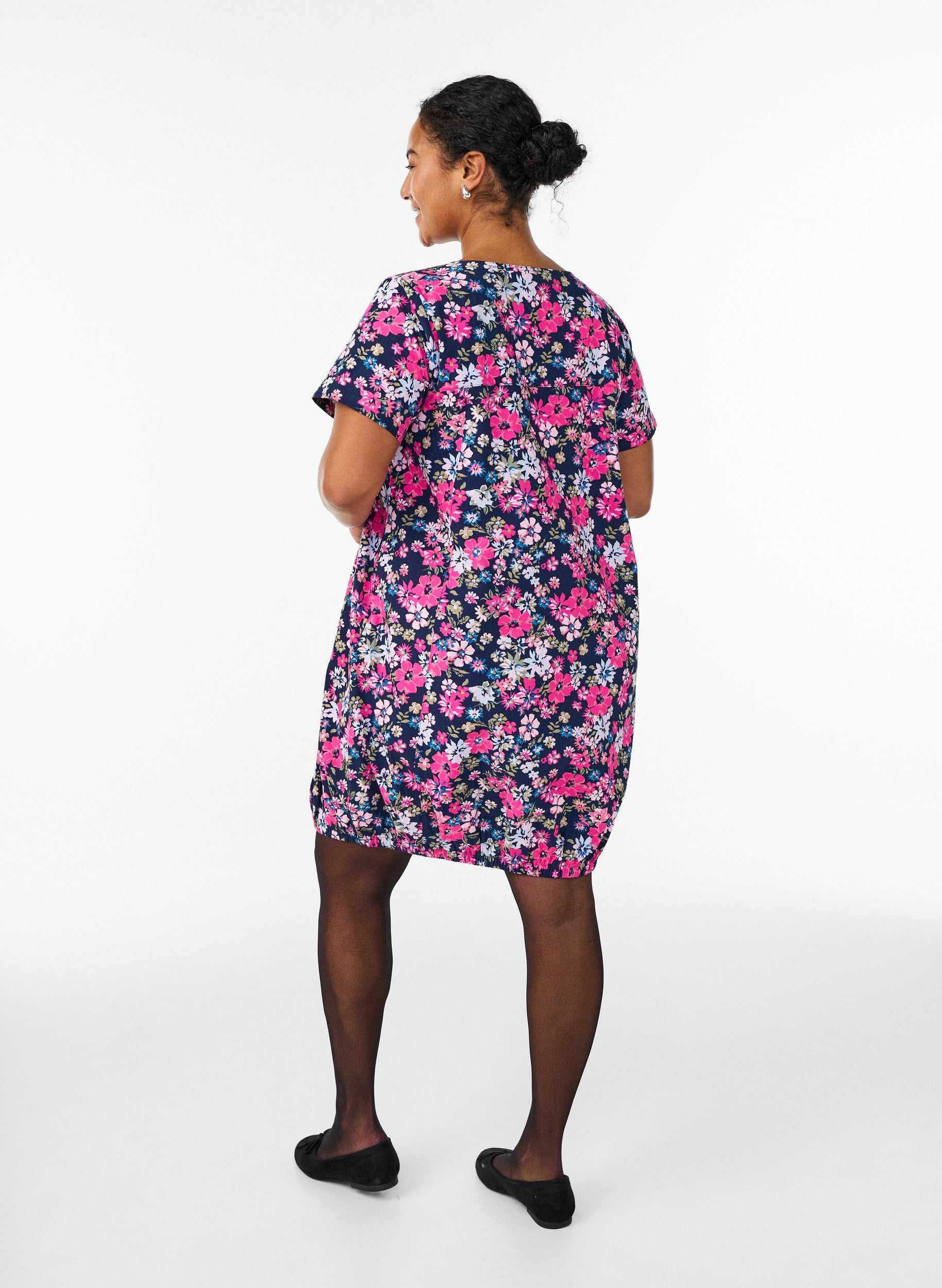 Zizzi Kleid Kurzarm Print Gr. 42-56 Große Größen Sommer