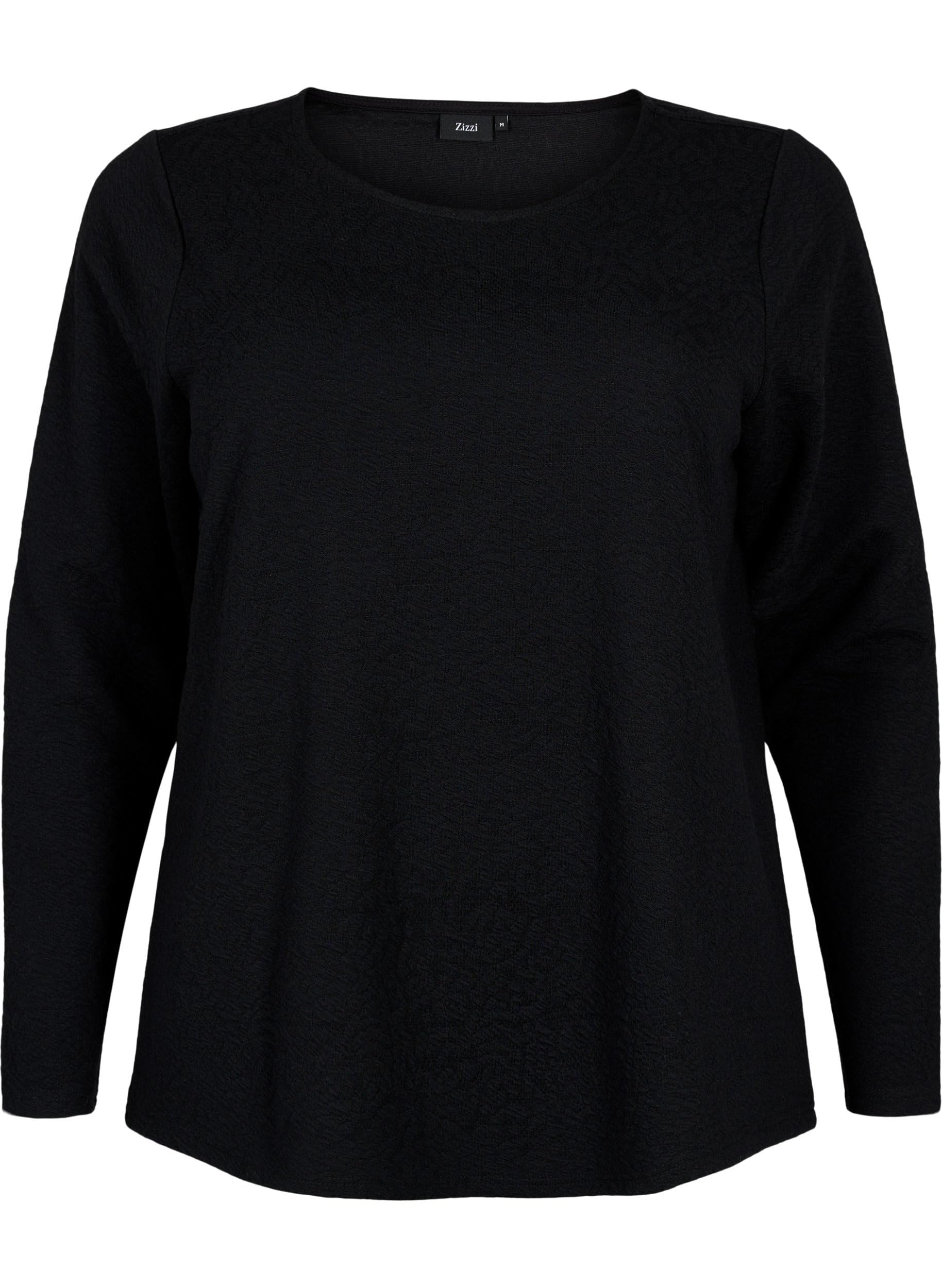 Zizzi Bluse Damen Langarm Struktur Bequem
