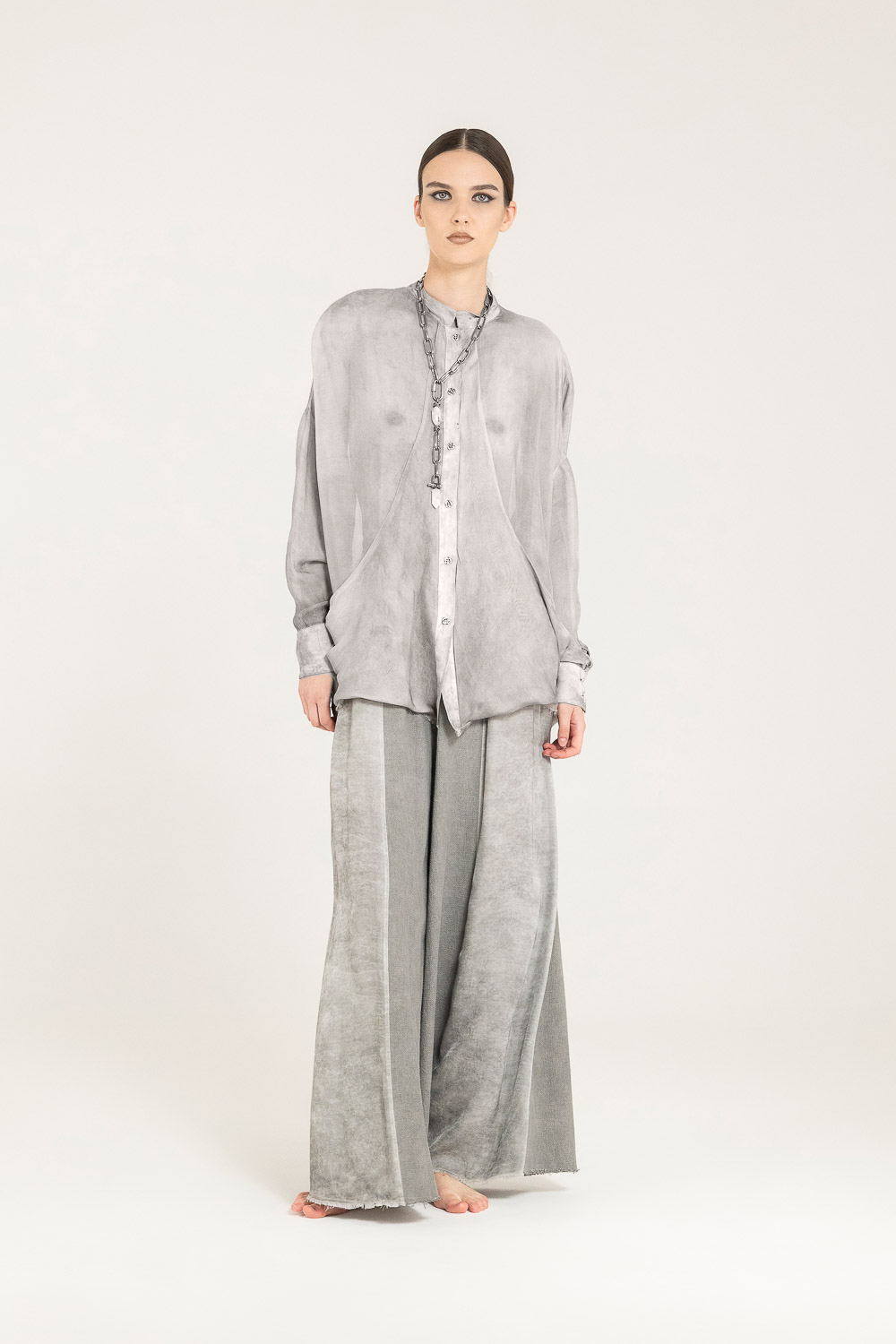 Sanctamuerte Camicie Boxy Bluse Viskose Weit Taschen