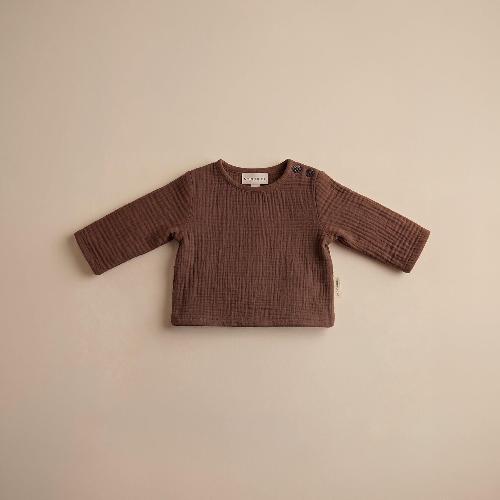 Nordlicht Norin Kinder Musselin Langarmshirt braun Bio