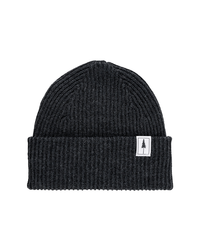 NIKIN Treeanie Ribbed Beanie Baumwolle Black Mel