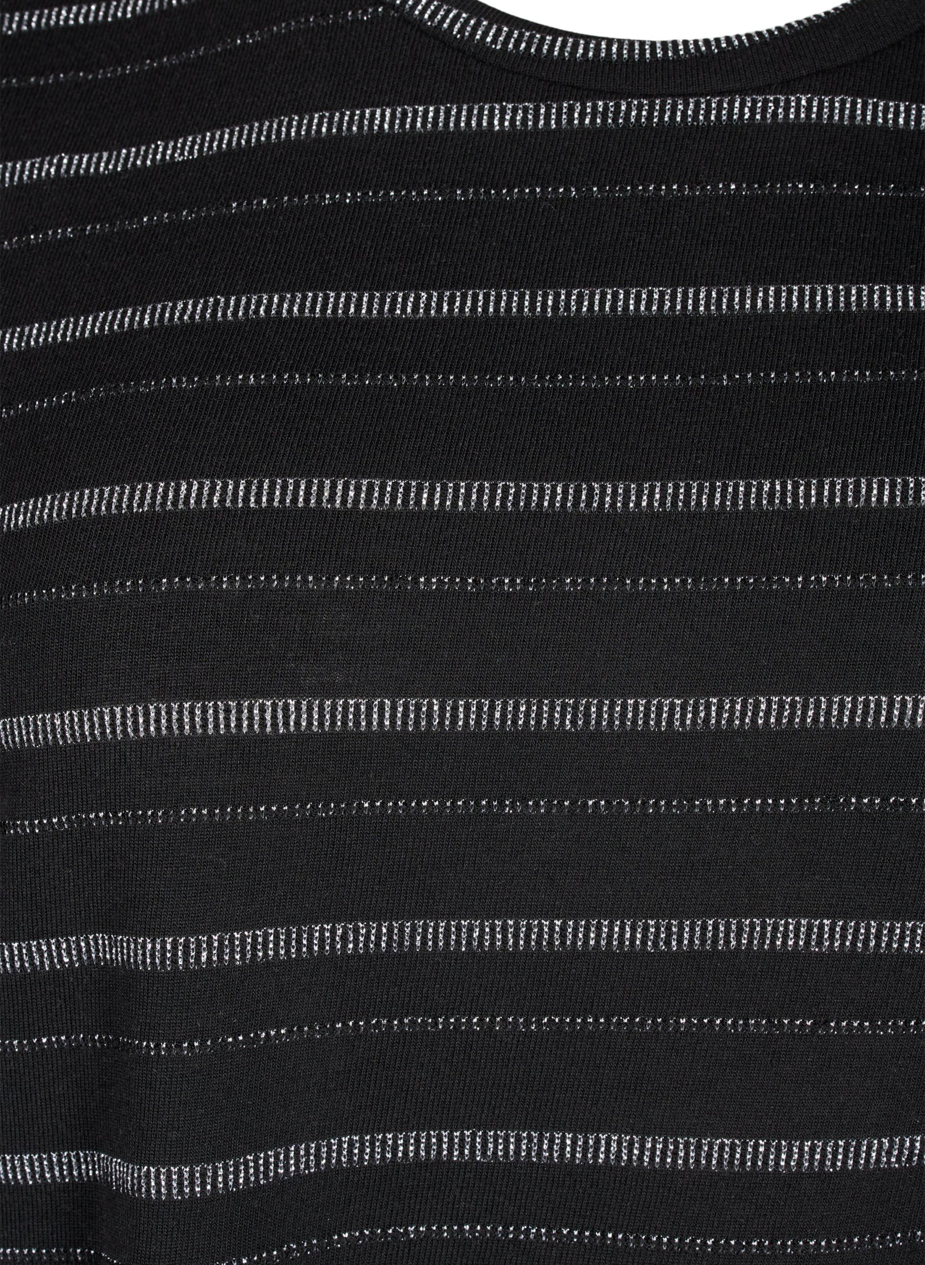 Zizzi T-Shirts & Tops T-Shirt Rundhals Streifen Silber 42-60