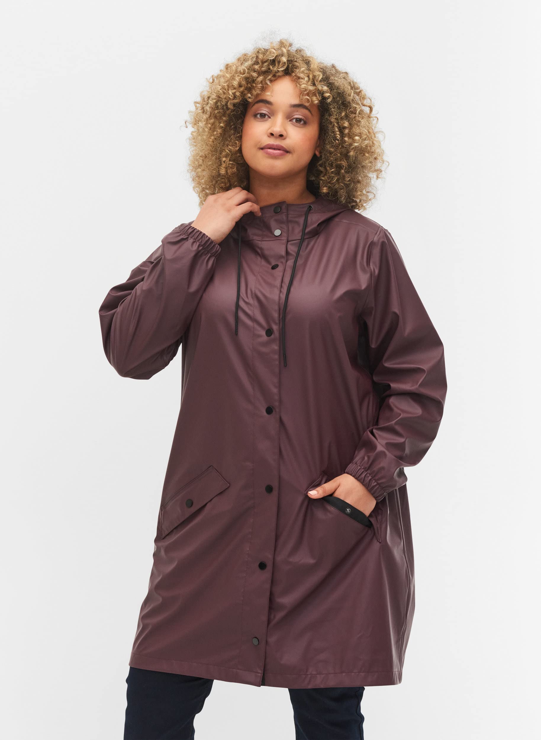 Zizzi Jackets Regenjacke Softshell mit Kapuze Große Größen