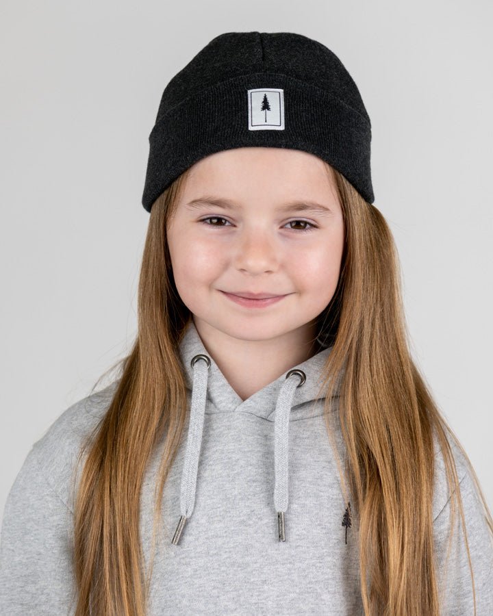 NIKIN Treeanie Classic Kinder Mütze Black Mel Polylana