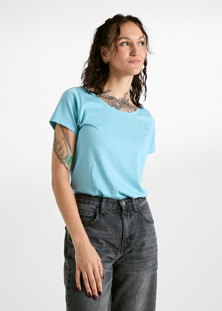 Wijld Lena Milky Blue Damen T-Shirt Lyocell Basic
