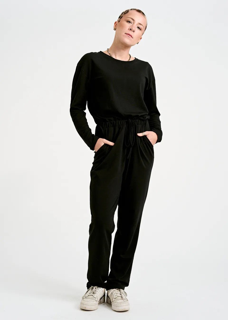 Wijld Jersey Jumpsuit Ruth Black Damen Overall Elasthan