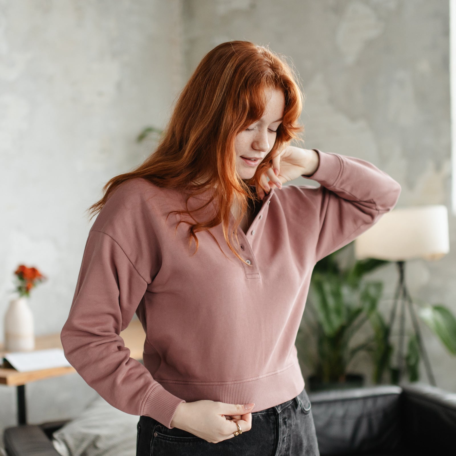 NORDLICHT Vanja Henley Sweater Knopfleiste Bio