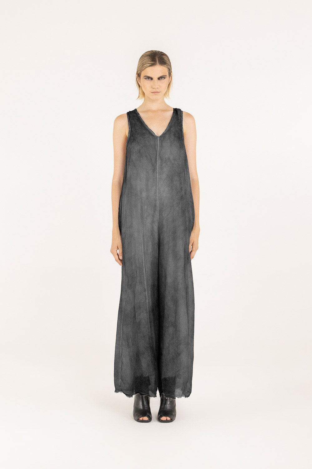 Sanctamuerte Abiti Jumpsuit Overall Viskose-Seide weit