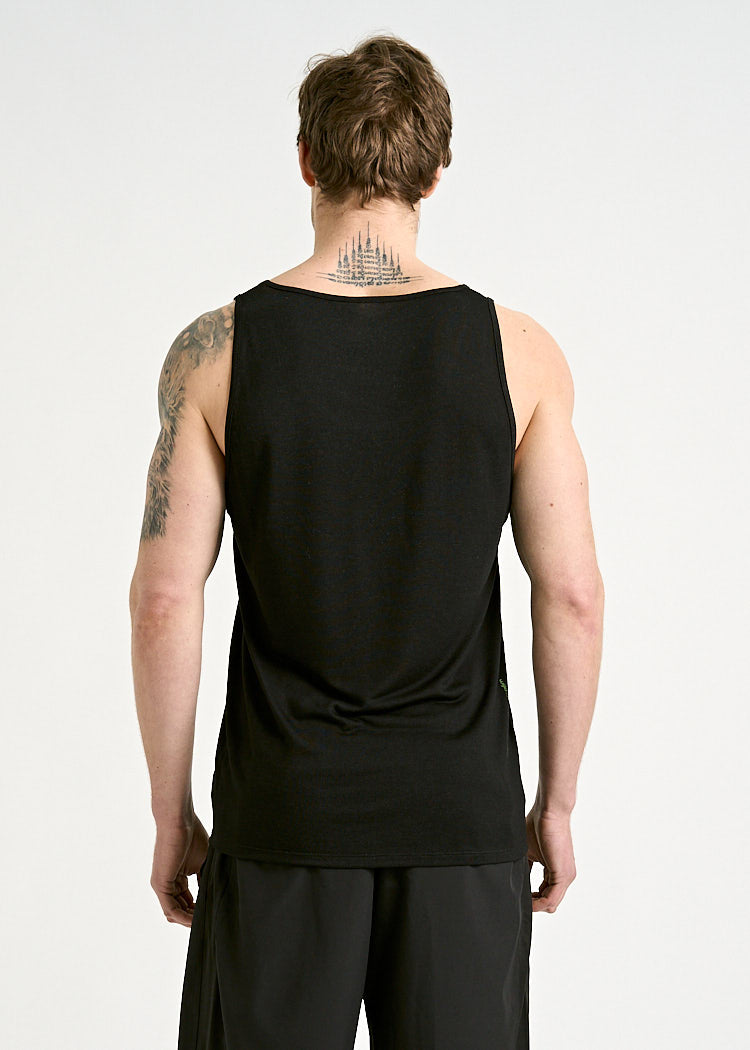 Wijld Peter Sport Tank Top Herren Schwarz Grün Lyocell