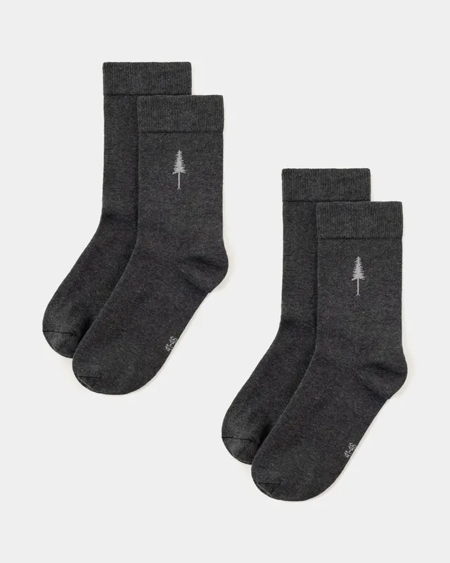 NIKIN TreeSocks Standard Socken dunkelanthrazit 2er Bundle