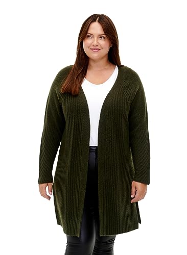 Zizzi Cardigans Strickjacke Offen Rippenstrick Einheitsgröße