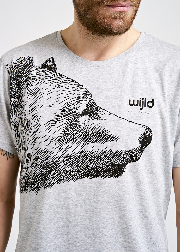 Wijld Bear Woodshirt Herren T-Shirt Print Regular Lyocell