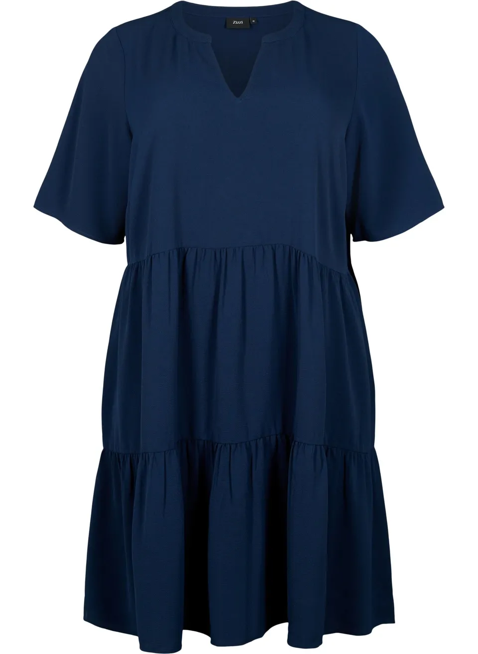 Zizzi Dresses Kleid Kurzarm V-Ausschnitt A-Linie Gr.42-60