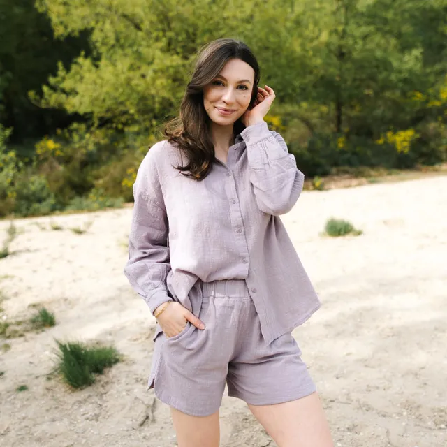 Nordlicht Sofia Oversize Bluse Leinenstruktur