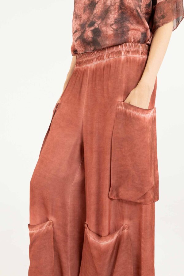 Sanctamuerte Pantaloni Palazzo Cargo Hose Viskose