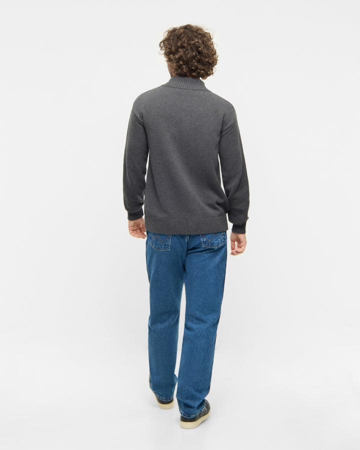 NIKIN TreePullover Quarter-Zip Knit Pullover Anthracite Mel Bio