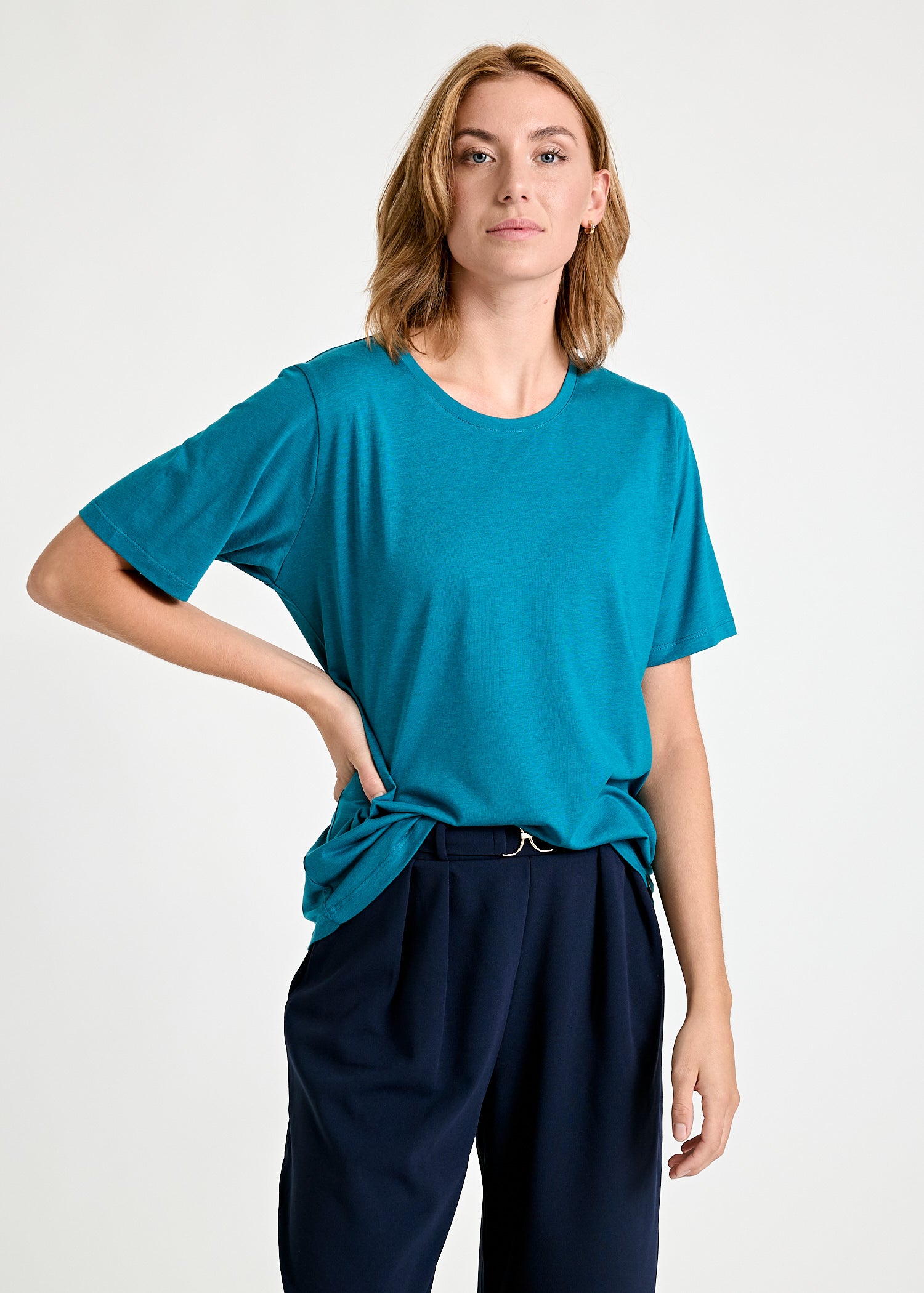 Wijld Tilda Damen WoodShirt Petrol Holzfaser T-Shirt