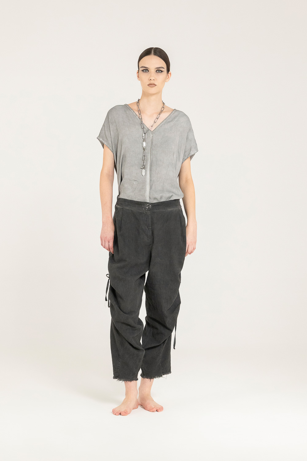 Sanctamuerte Pantaloni Loose Fit Hose Baumwolle