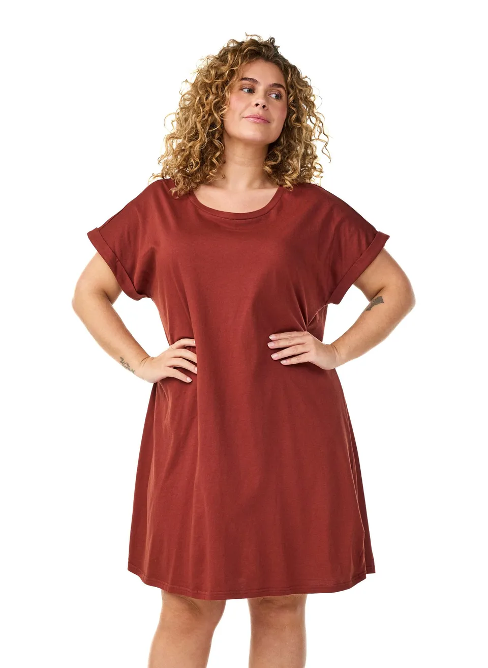 Zizzi 2-Pack Kleid Baumwolle Schwarz 50-52 locker