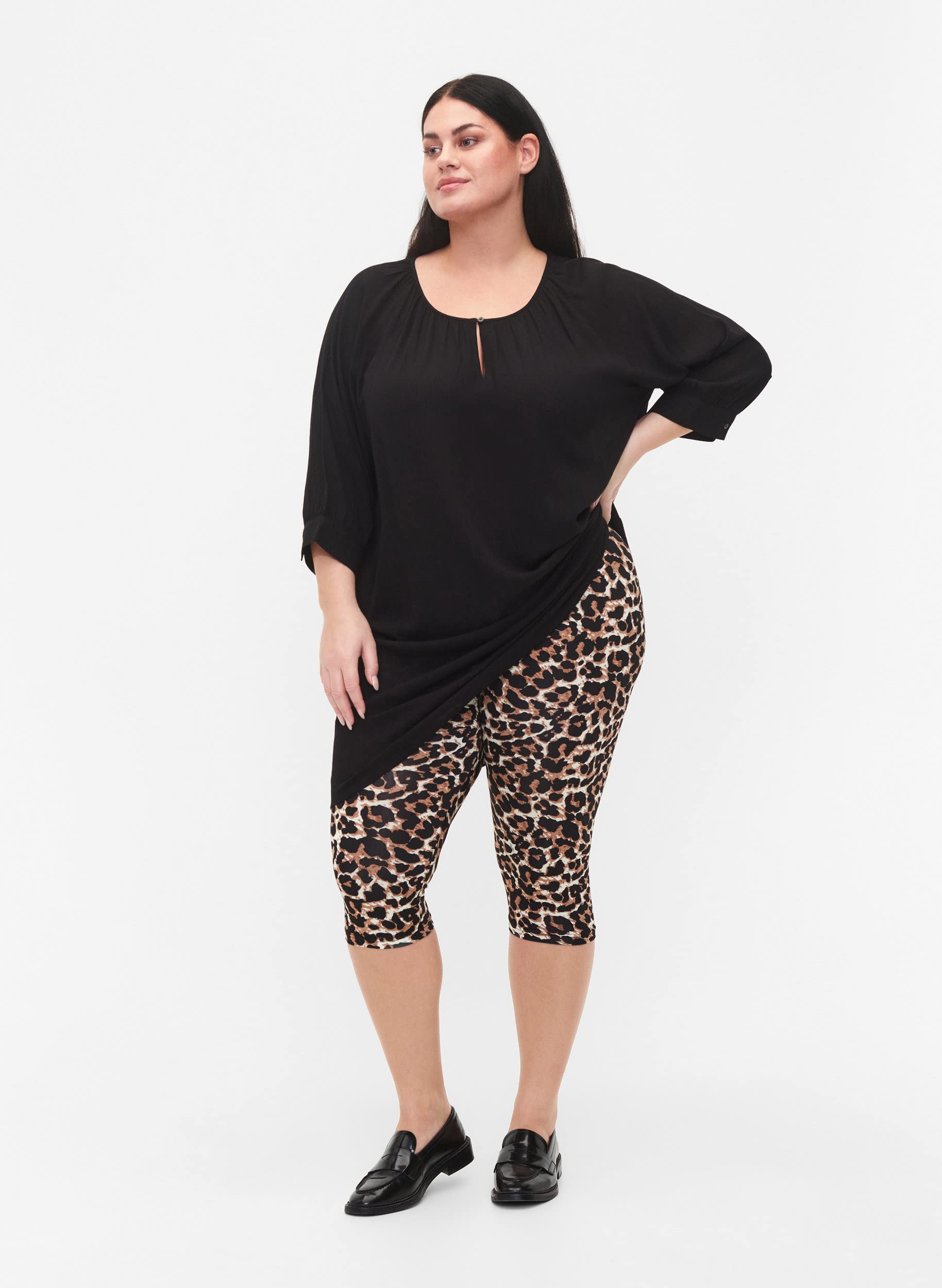 Zizzi Trousers & Leggings 3/4 Leggings 2er-Pack Stretch