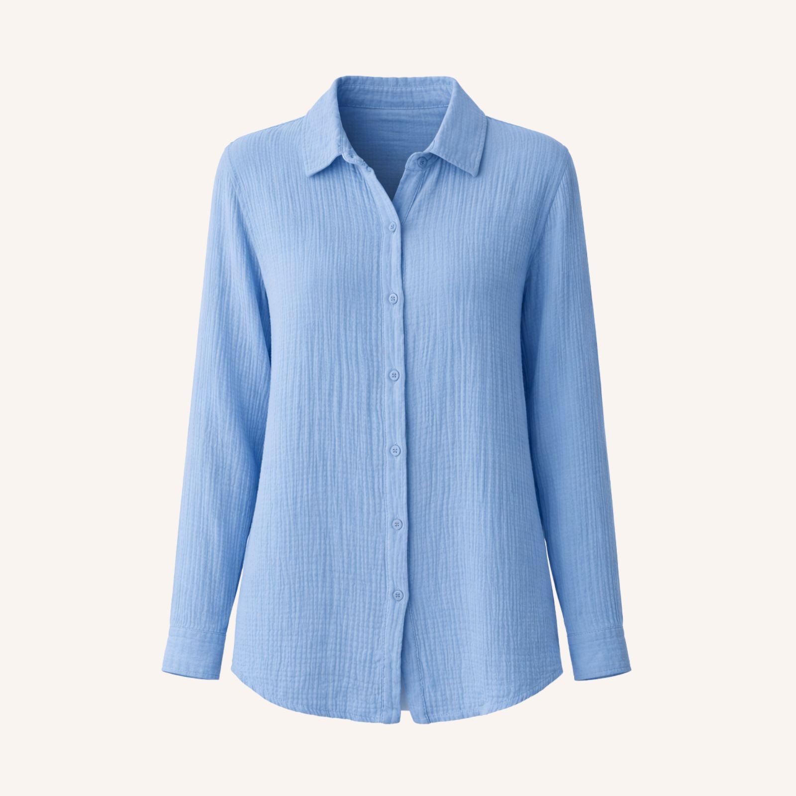 NORDLICHT Fenja Musselin Bluse Bio-Baumwolle Blau M