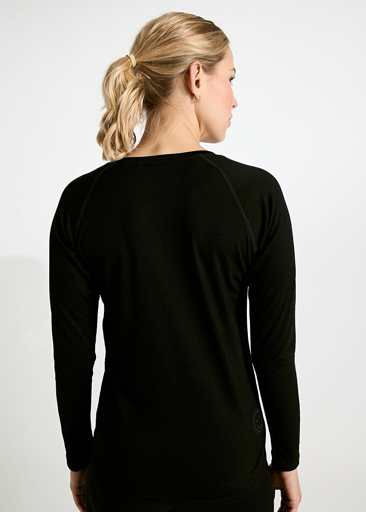 Wijld Nellie Black Gray Damen Langarmshirt Sport