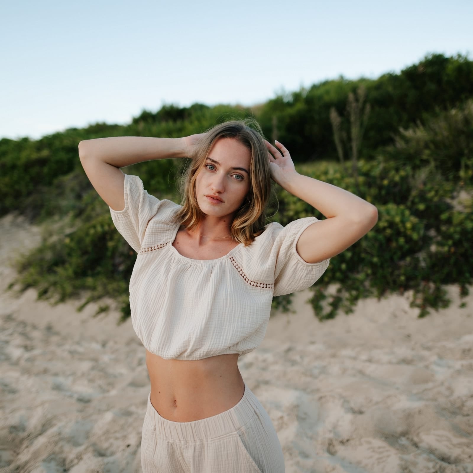 Nordlicht Mailin Musselin Crop Top Rüschen