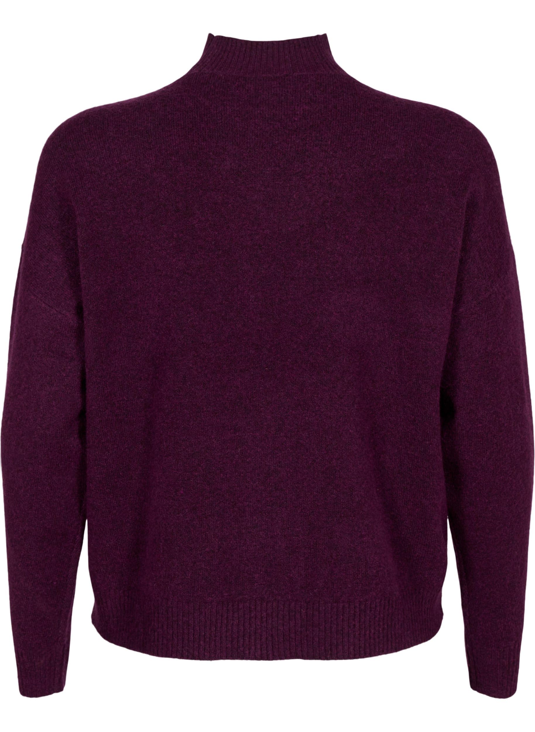 Zizzi Strickbluse Wolle Langarm Hoher Hals Große Größen