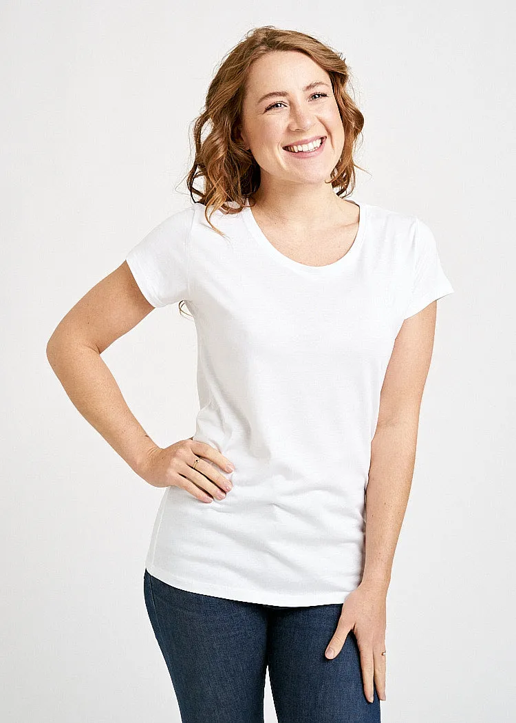Wijld Sarah Damen T-Shirt Bright White Loose Regular weich